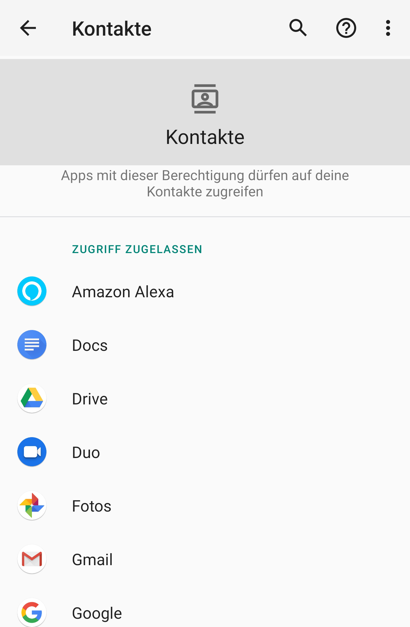 Android Berechtigung Kontakte