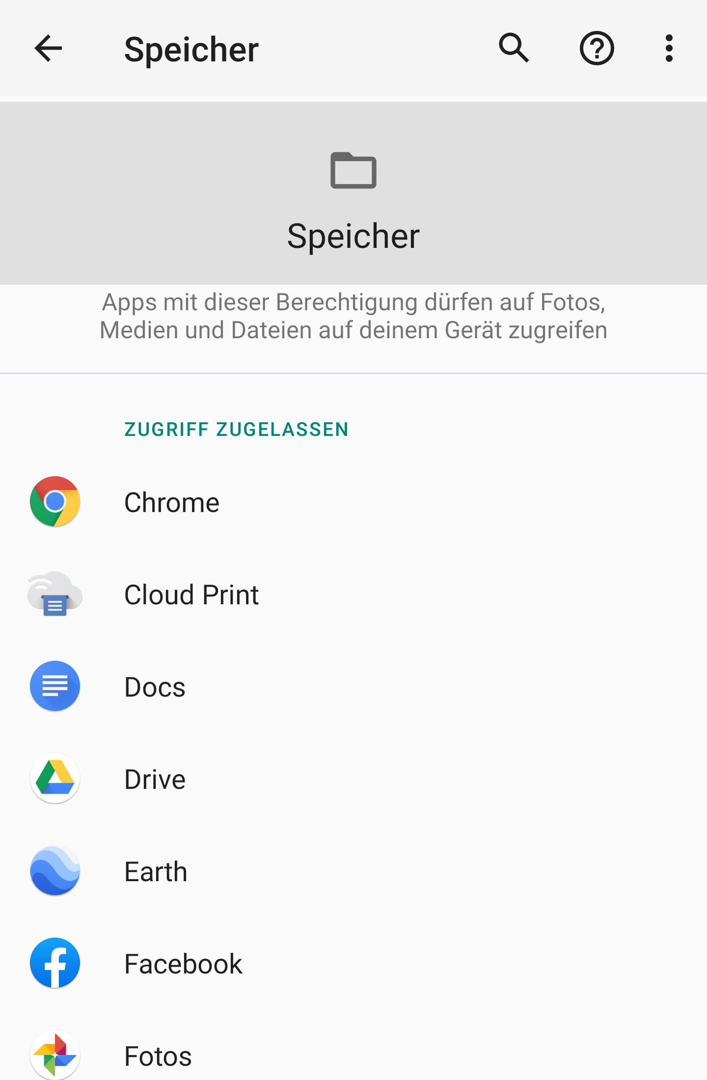 Android Berechtigung Speicher