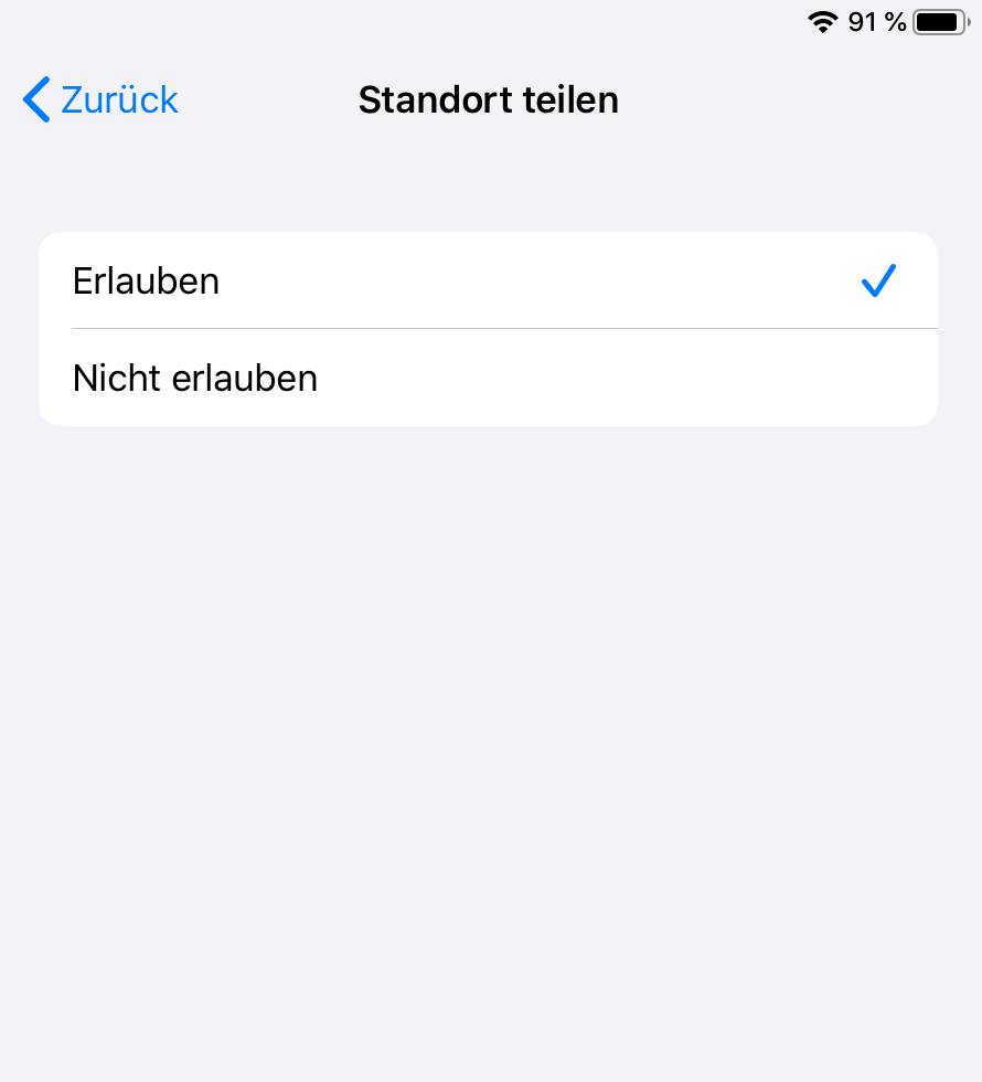 iOS Einstellung zu Standort-Beschränkungen
